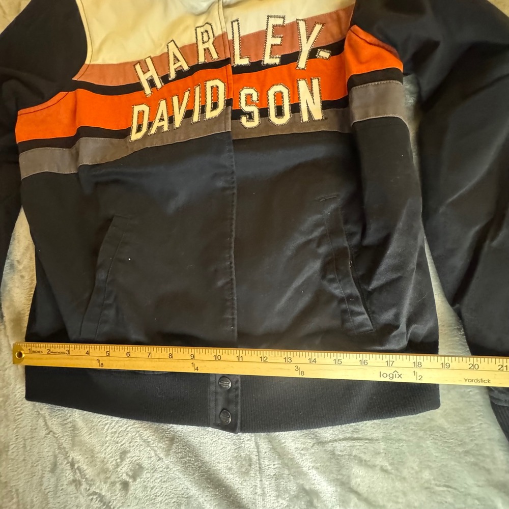 Harley-Davidson Womans Racing Division Jacket Bomber Size S Black Orange Rare - Picture 15 of 16